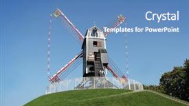  Presentation with old windmill - Audience pleasing PPT theme consisting of old fashioned windmill - wind mill sint janshuismolen backdrop and a  colored foreground