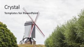  Presentation with small wind energy - Presentation theme having old fashioned windmill - wind mill sint janshuismolen background and a white colored foreground
