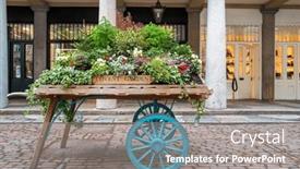  Presentation with old london - Theme featuring old-fashioned-wooden-barrow background and a gray colored foreground