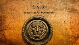  Presentation with old fashioned - Presentation theme having old-fashioned wooden door grunge background and a gold colored foreground