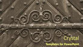  Presentation with old fashioned - Slides having old-fashioned wooden door background and a tawny brown colored foreground