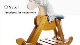  Presentation with white horse - Colorful presentation enhanced with old fashioned wooden rocking chair backdrop and a white colored foreground