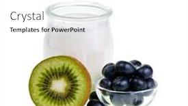  Presentation with yogurt - Cool new PPT theme with old-fashioned-yogurt-jar backdrop and a white colored foreground