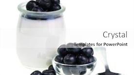  Presentation with blueberries - Slides having old-fashioned-yogurt-jar background and a white colored foreground