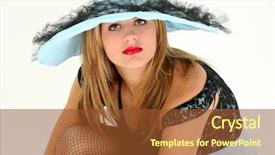  Presentation with lipstick - Amazing presentation design having old fasion - beautiful young woman dress backdrop and a tawny brown colored foreground