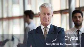  Presentation with 3d man business leader - PPT theme enhanced with old fasion - portrait of handsome senior business background and a tawny brown colored foreground