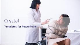  Presentation with old young - Beautiful PPT theme featuring old-female-psychiatrist-visiting-young backdrop and a sky blue colored foreground