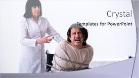  Presentation with old young - Slide deck having old-female-psychiatrist-visiting-young background and a sky blue colored foreground