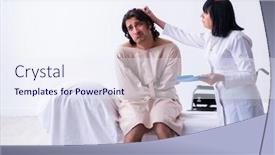  Presentation with psychiatrist - Cool new presentation theme with old-female-psychiatrist-visiting-young backdrop and a sky blue colored foreground