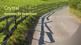  Presentation with rural road - Amazing presentation theme having stockade - old fence along rural road backdrop and a tawny brown colored foreground