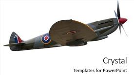  Presentation with propeller - PPT theme featuring bomber planes - old fighter propeller plane isolated background and a white colored foreground