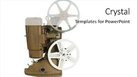  Presentation with old film - Amazing PPT layouts having old film projector isolated backdrop and a white colored foreground