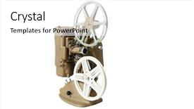  Presentation with old film - Beautiful theme featuring old film projector isolated backdrop and a white colored foreground