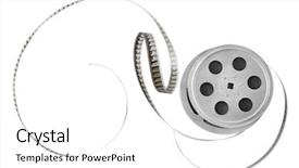  Presentation with film reel - Beautiful slides featuring old film strip on reel backdrop and a white colored foreground