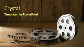  Presentation with old film - Beautiful slides featuring old-film-strip-on-wooden backdrop and a tawny brown colored foreground