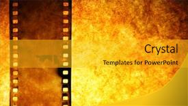  Presentation with film strip - Audience pleasing presentation theme consisting of old film strip over grunge backdrop and a gold colored foreground