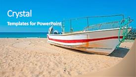  Presentation with fisher - Presentation theme enhanced with old fishers boat background and a teal colored foreground