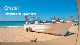  Presentation with fisher - Slide set enhanced with old fishers boat background and a teal colored foreground