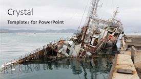  Presentation with old fishing boat - Colorful slides enhanced with old-fishing-boat-sunk backdrop and a white colored foreground