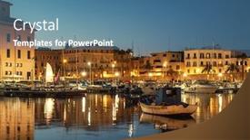  Presentation with old fishing boat - Presentation design with old-fishing-boats-in-bari background and a teal colored foreground