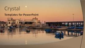 Presentation with fishing boats - Cool new slide set with old-fishing-boats-in-bari backdrop and a coral colored foreground