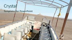  Presentation with fishing boats - Beautiful theme featuring old fishing boats in dahab egypt closeup backdrop and a sky blue colored foreground