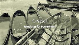  Presentation with old fishing boat - Colorful PPT layouts enhanced with old fishing boats stranded backdrop and a gray colored foreground