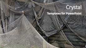  Presentation with fishing nets - Presentation design featuring old fishing nets background and a dark gray colored foreground