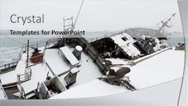  Presentation with old ship - Audience pleasing slides consisting of old-fishing-ship-in-disrepair backdrop and a sky blue colored foreground