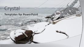  Presentation with old ship - Theme featuring old-fishing-ship-in-disrepair background and a light gray colored foreground