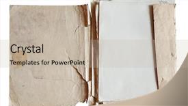  Presentation with old papers - Audience pleasing PPT theme consisting of old folder with stack of old papers isolated on white background with clipping path backdrop and a mint green colored foreground