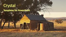  Presentation with old farm - PPT theme enhanced with old forgotton farm building background and a tawny brown colored foreground