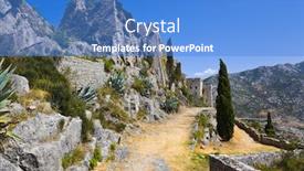  Presentation with croatia - Cool new PPT theme with old fort in klis croatia - architecture background backdrop and a teal colored foreground