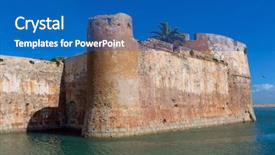  Presentation with old city of jerusalem - Slide deck consisting of old fort in portuguese city background and a  colored foreground