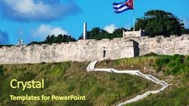  Presentation with fort - Beautiful PPT theme featuring old fort with the flag backdrop and a tawny brown colored foreground