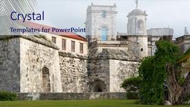  Presentation with old - Audience pleasing PPT theme consisting of old-fortress-called-la-fuerza backdrop and a sky blue colored foreground