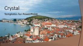  Presentation with croatia split - Beautiful presentation featuring old fortress in split backdrop and a light blue colored foreground