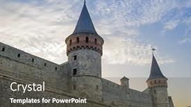  Presentation with kamyanets podilsky - Presentation enhanced with old-fortress-in-the-ancient background and a dark gray colored foreground