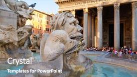  Presentation with history of rome - PPT layouts featuring old fountain and the pantheon background and a  colored foreground