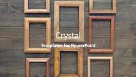  Presentation with wall - PPT layouts enhanced with old frames on wooden wall background and a violet colored foreground