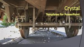  Presentation with machinery - Slide deck enhanced with old freight train metal machinery background and a tawny brown colored foreground