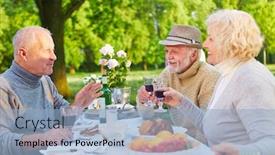  Presentation with coffee - Cool new theme with old-friends-are-sitting backdrop and a light blue colored foreground