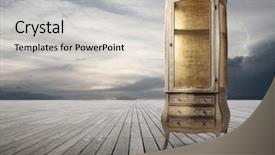  Presentation with furniture - Colorful presentation design enhanced with old furniture backdrop and a soft green colored foreground