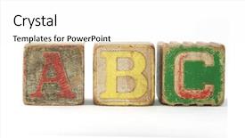  Presentation with vintage letter - Slides with old games - abc vintage wooden letter blocks background and a  colored foreground