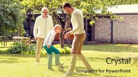  Presentation with happiness - Beautiful theme featuring old games - family happiness generation home backdrop and a yellow colored foreground
