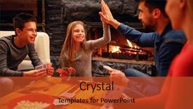  Presentation with cute - Colorful PPT layouts enhanced with old games - happy cute girl won backdrop and a red colored foreground