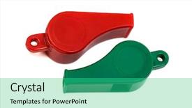  Presentation with whistle - PPT theme with old games - red and green whistle background and a teal colored foreground