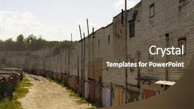  Presentation with neolithic age old - PPT layouts with old garages background and a tawny brown colored foreground