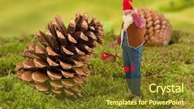  Presentation with garden - Presentation theme featuring old garden gnome with miniature background and a tawny brown colored foreground
