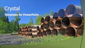  Presentation with pipes - Cool new theme with old gas pipes amongst green backdrop and a  colored foreground
